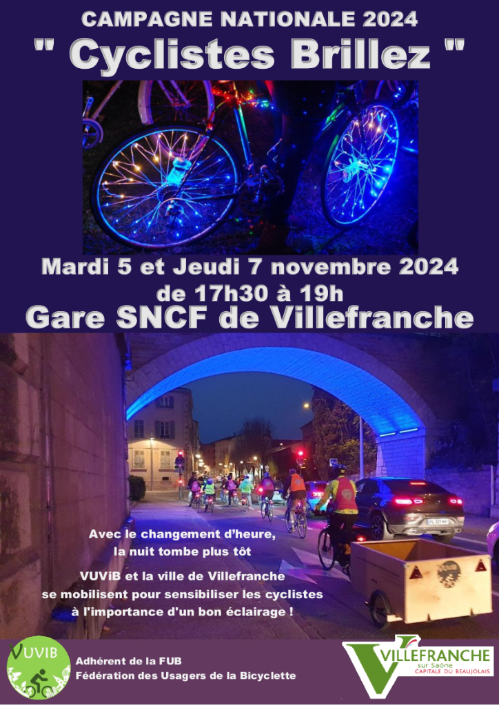 Affiche "campagne cyclistes brillez"